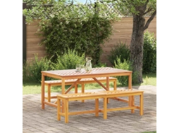 Vidaxl Conjunto De Jantar Para Jardim 3 Unid. Castanho