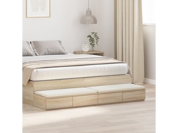 Cômoda Carvalho Sonoma 135x36,5x16,5 Cm Em Madeira Laminada Lovely Home