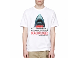 Rockinstone Jaws Movie Beach Closed White Adult T-shirt Size:xl