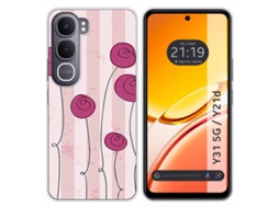 Capa Tumundosmartphone De Silicone Para Vivo Y31 5g / Y21d Com Estampa Floral Vintage