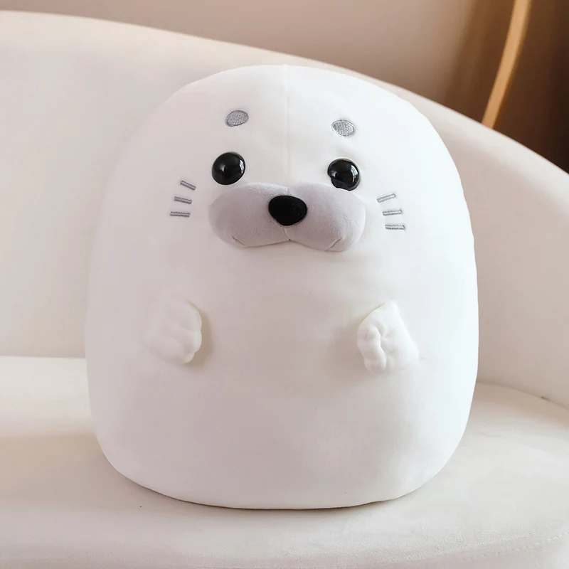 (branca, 40 Cm) Fofa Boneca De Pelúcia Em Forma De Foca, Recheada Com Algodão Macio.