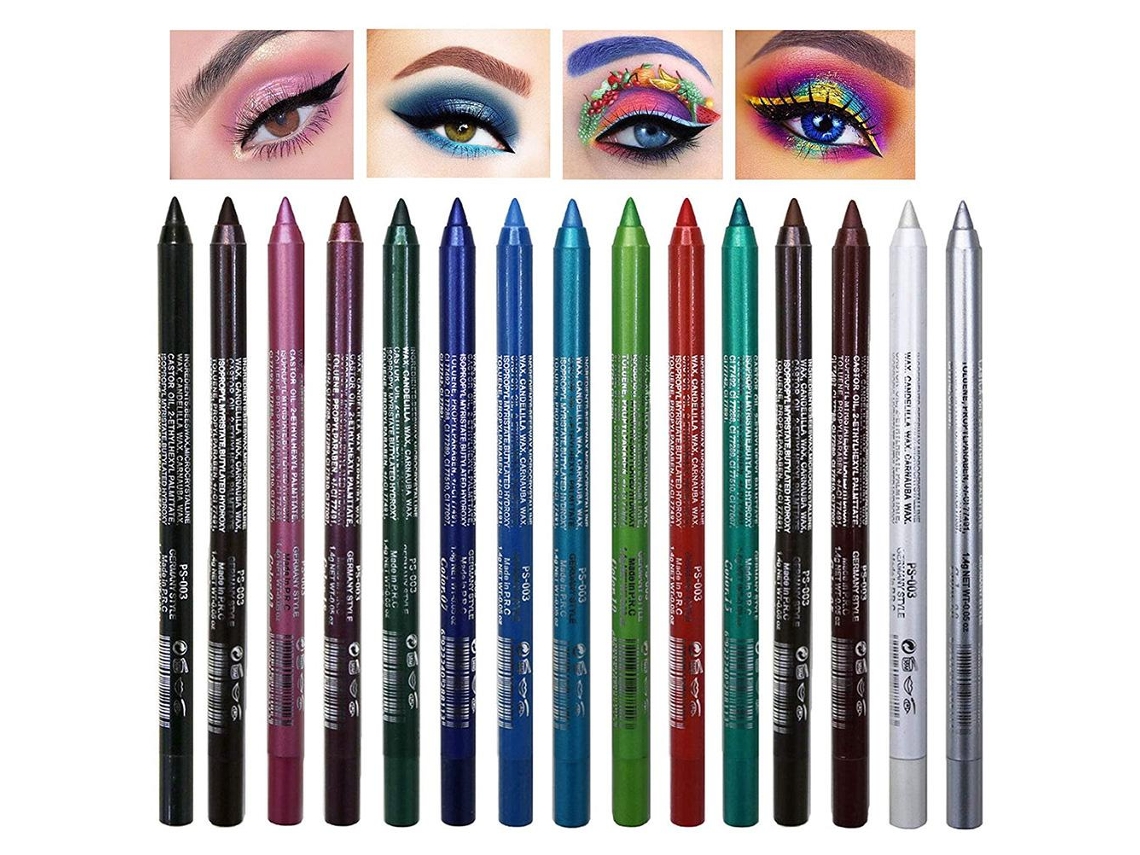 Kit de lápices delineadores de ojos de 15 colores Vante, resistente al agua