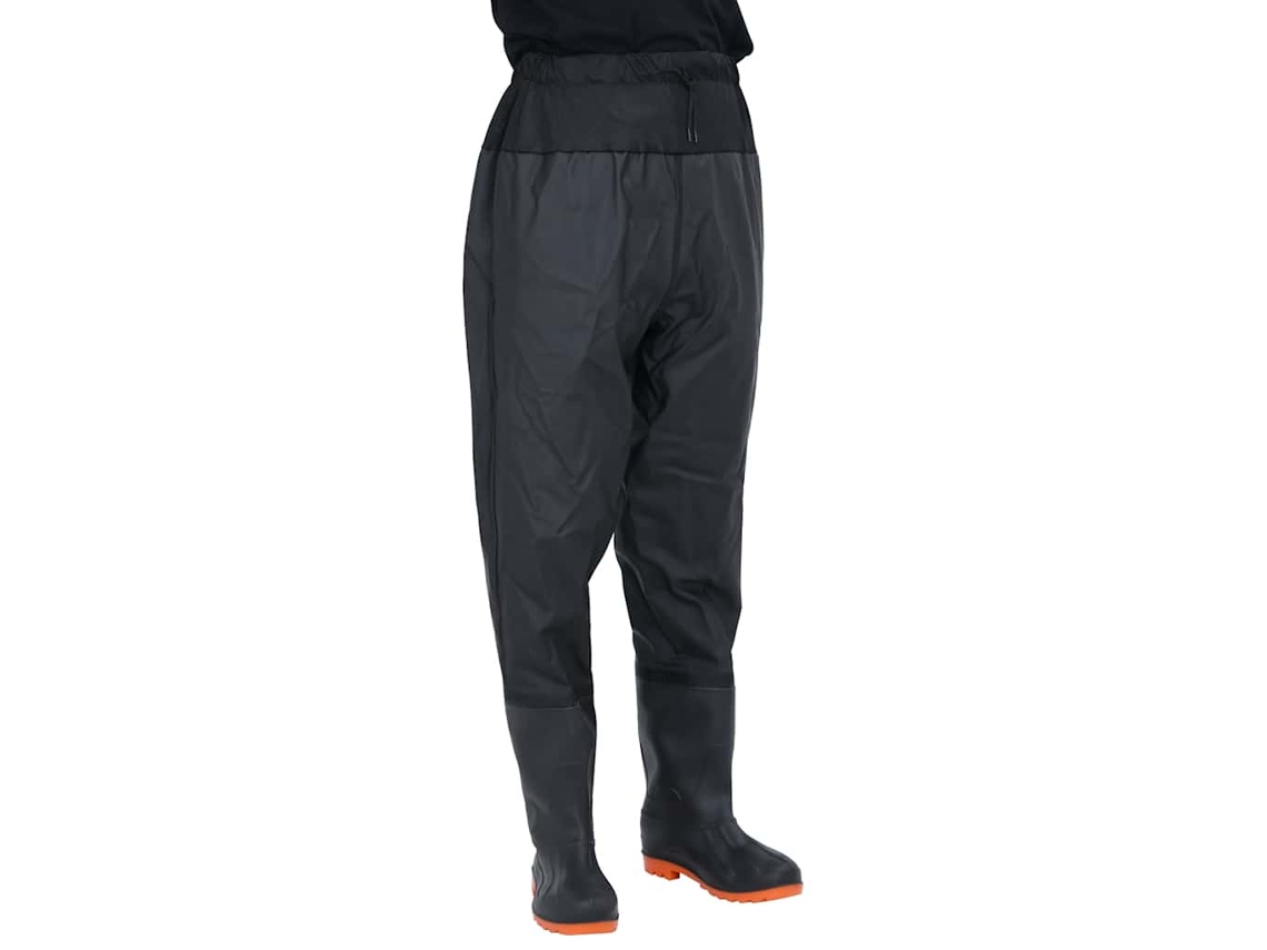 Vidaxl Calças Com Botas Tamanho 45 Preto