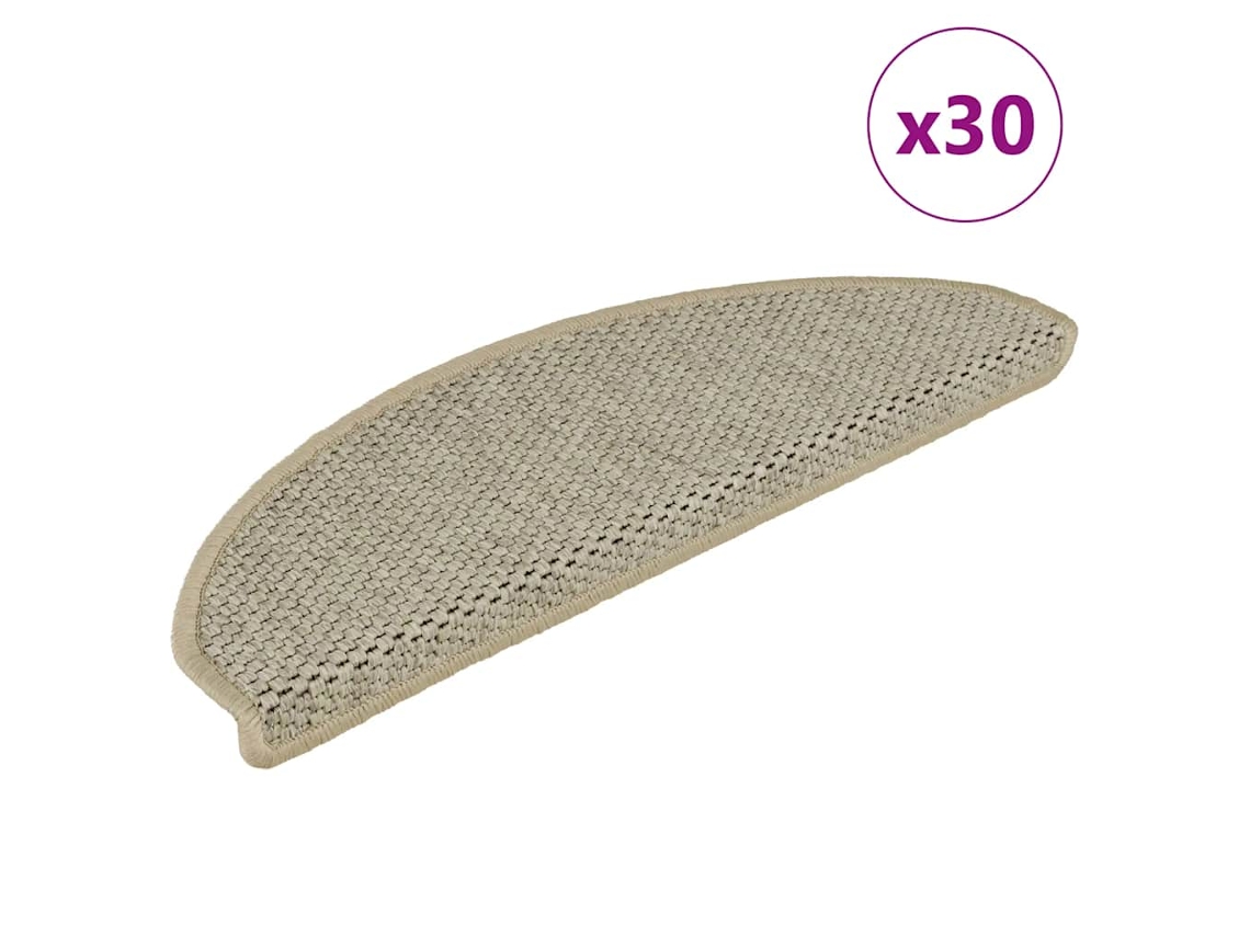 Vidaxl Tapetes Escada Adesivos Aspeto Sisal 30 Pcs Verde-claro