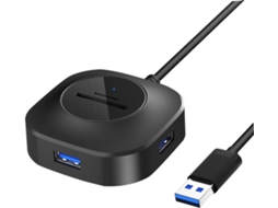 Hub Usb De 4 Portas Hub Usb 3.0 Leitor De Cartão De Memória Hub Alimentado Por Cabo De 25 Cm Gl3510 Chip Sobrecarga Tensão Brilvibera