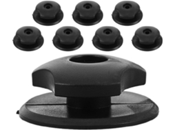 Conjunto de 8 ganchos para armazenamento sem suportes para carrinho, com pontos de fixação.