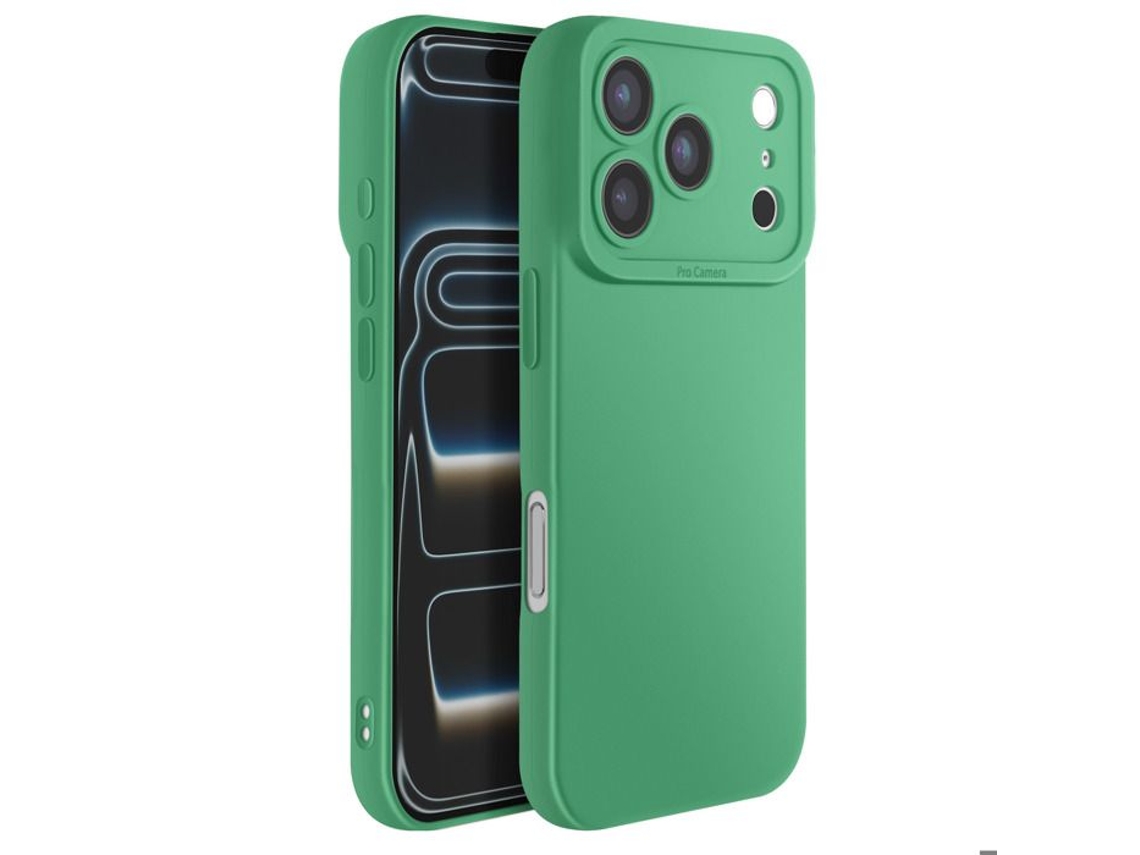 Capa De Silicone Para Iphone 17 Pro Com Proteção Reforçada Para A Câmera, Verde.