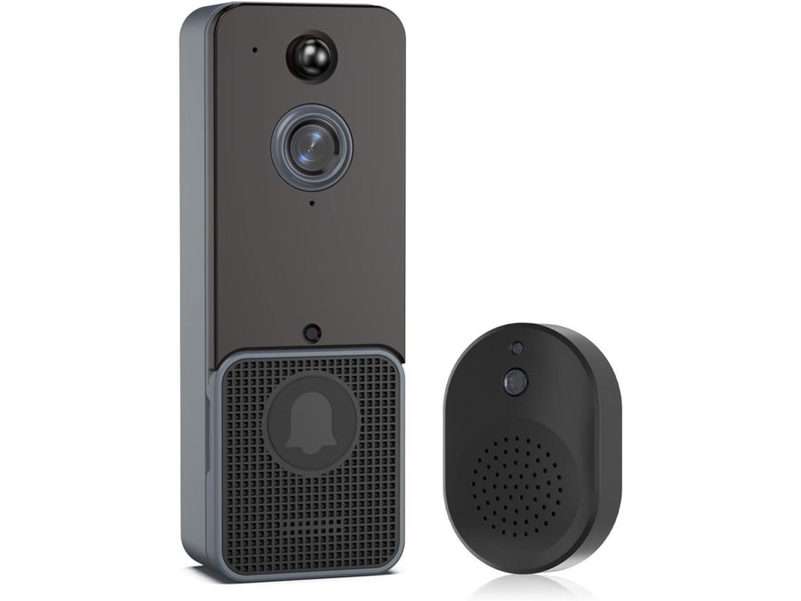 Campainha com Camara HALINUIA Sem Fios Hd Visao Noturna Ir Audio Bidirecional Detecao de Movimento Pir para Exterior