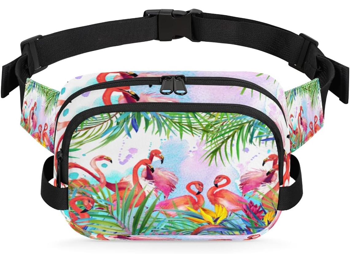 Pochete com Estampa de Flores Tropicais 22 8 X 6 3 X 15 5 Cm Design Diy Pa Impermeável