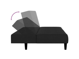 Sofá cama de 2 Lugares Veludo Preto SYFAX
