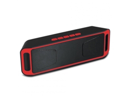 Coluna Bluetooth Sc208 Premium Sem Fio com Microfone Embutido Dois Suporte para Transmissão de Áudio Vermelhos