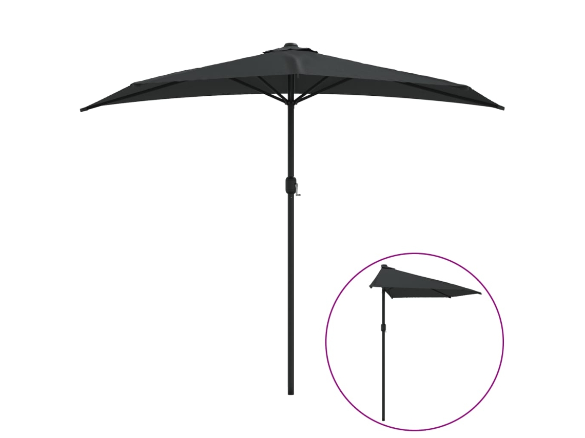 Balcony Parasol, Balcony Parasols Vidaxl Preto Tecido (n/a)