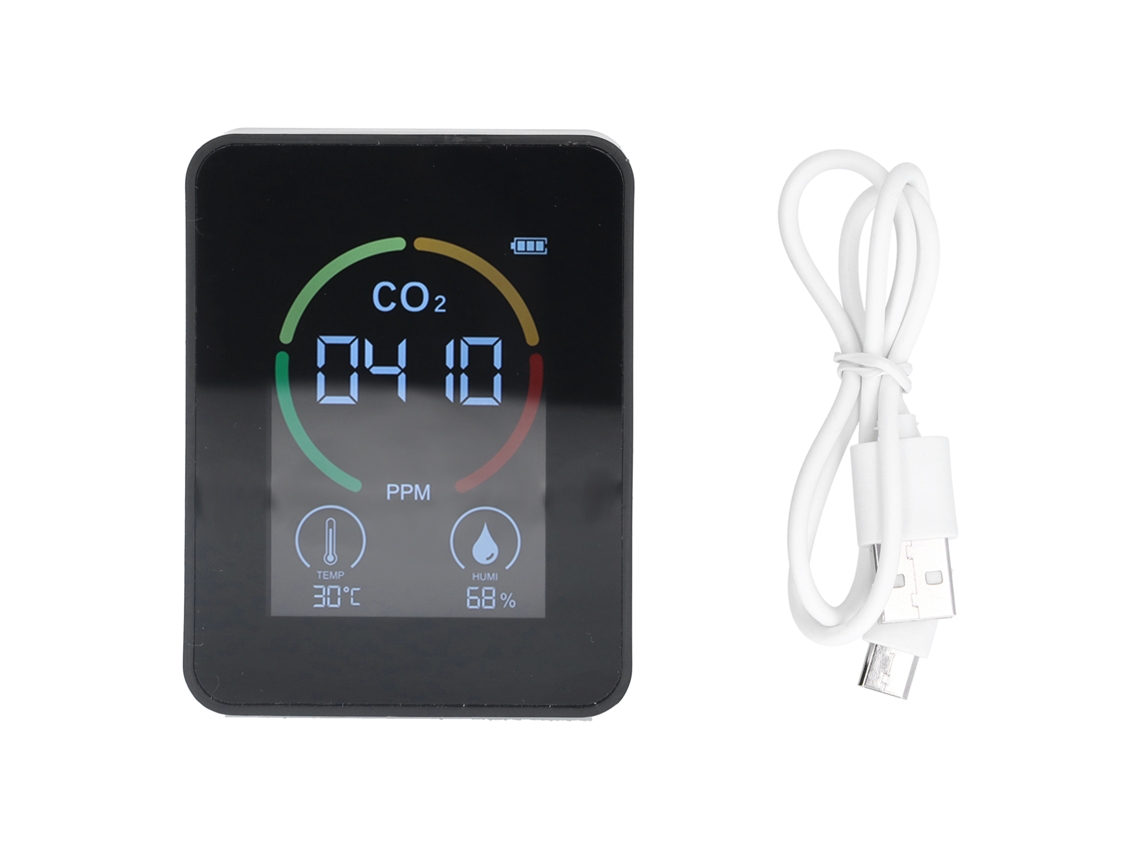 Detector de Gás Carbono com carregamento Usb, temperatura, humidade e qualidade do ar LAXISCREED