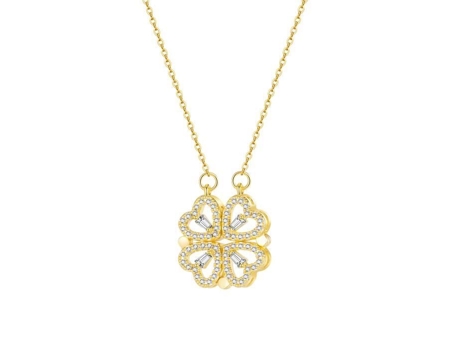 Colar Zircão Íman Amor Coração 40cm Dourado Mulher Homiee