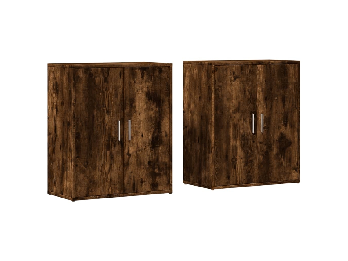 Conjunto de 2 aparadores Madeira Carvalho Smoked Derivatives MAISON EXCLUSIVE (60x31x70 cm)