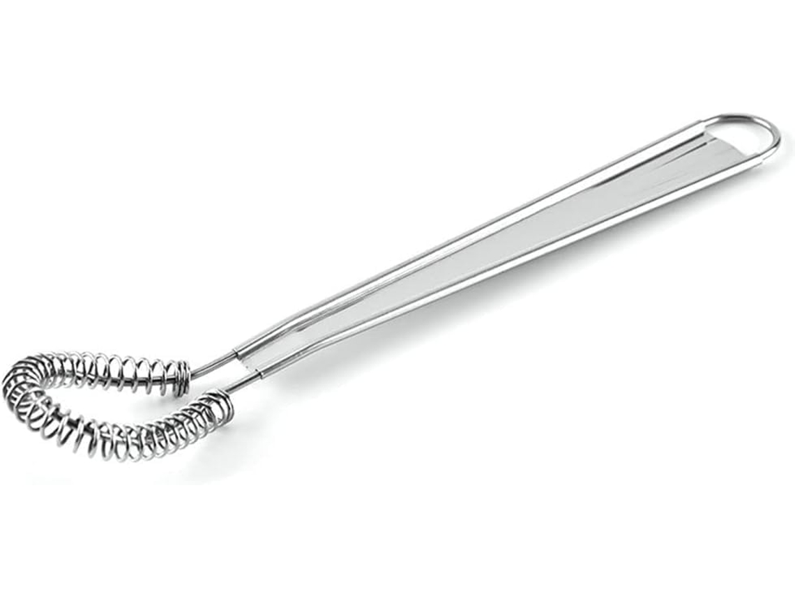 Batedor De Ovos Espiral Mini Em Aço Inoxidável Prateado (1 Unidade) - Ideal Para Espumar Leite, Molhos E Misturar Liquidificadores Cafés Ute