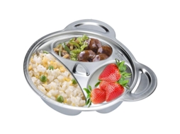 Plato De Acero Inoxidable Con 3 Secciones Forma De Panda Para Niños Ideal Para Comidas Y Meriendas