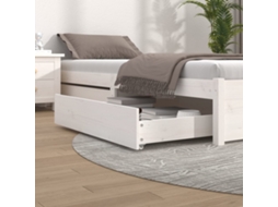 Vidaxl Gavetas De Cama 2 Pcs Madeira De Pinho Maciça Branco