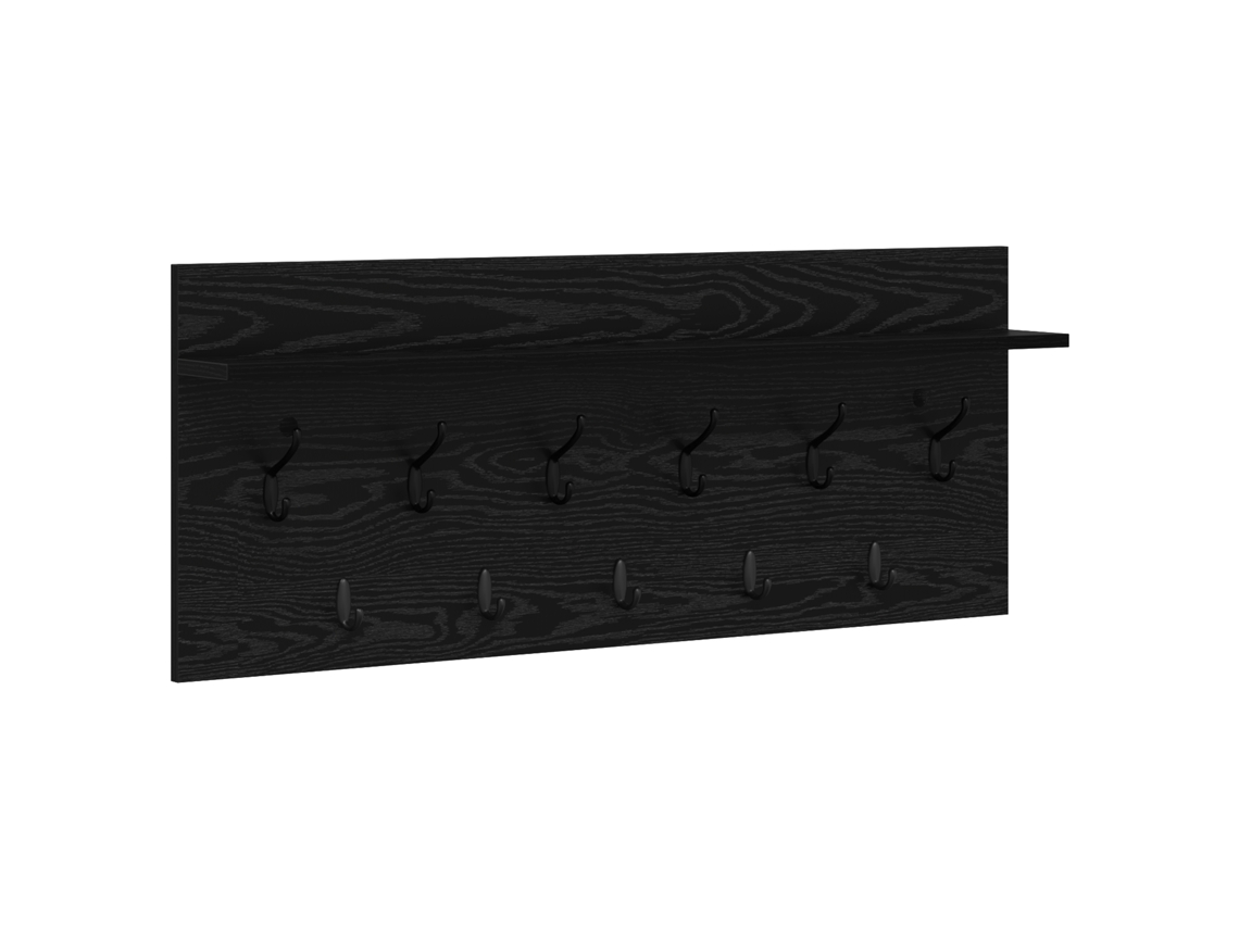 Cabideiro Vidaxl Preto Derivados De Madeira (100x40x12 Cm)
