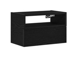 Wall-mounted Bedside Cabinet, Wall-mounted Bedside Cabinets Vidaxl Preto Madeira Processada (n/a)