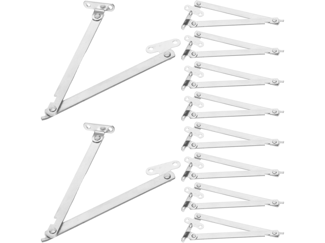 Conjunto De 10 Suportes Tampa Em Aço Inoxidável Com Design Dobrável E Haste Móvel Para Maior Estabilidade No Varejo