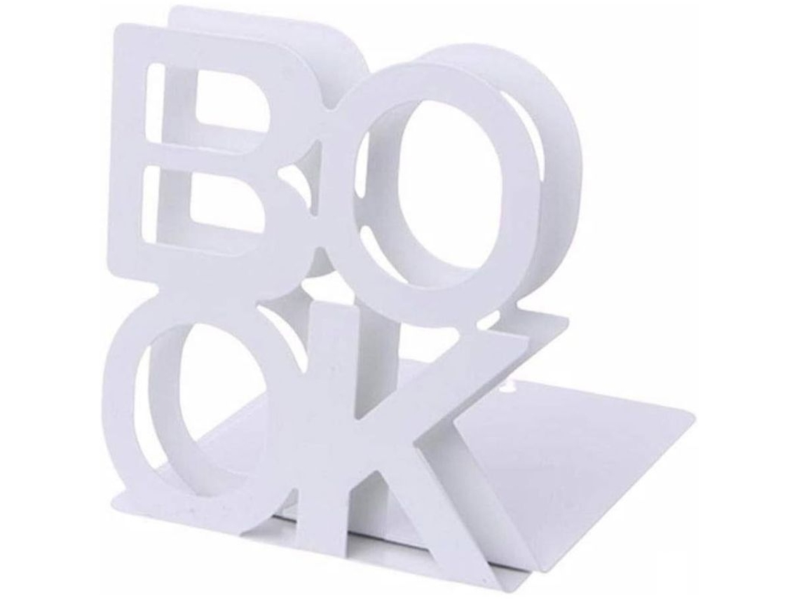 1 Par De Prateleiras Para Livros De Metal Antiderrapantes Em Forma De L Para Escritório (branco)