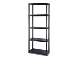 Prateleira 5 Prateleiras Plástico Preto 61x31x171 Cm Jardim 10538 Marbueno