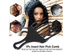 2026 peine de Cabelo Afro Inserível de Plástico com Pinos Altos e Baixos, Ferramenta de Estilo para Homens e Mulheres, Preto