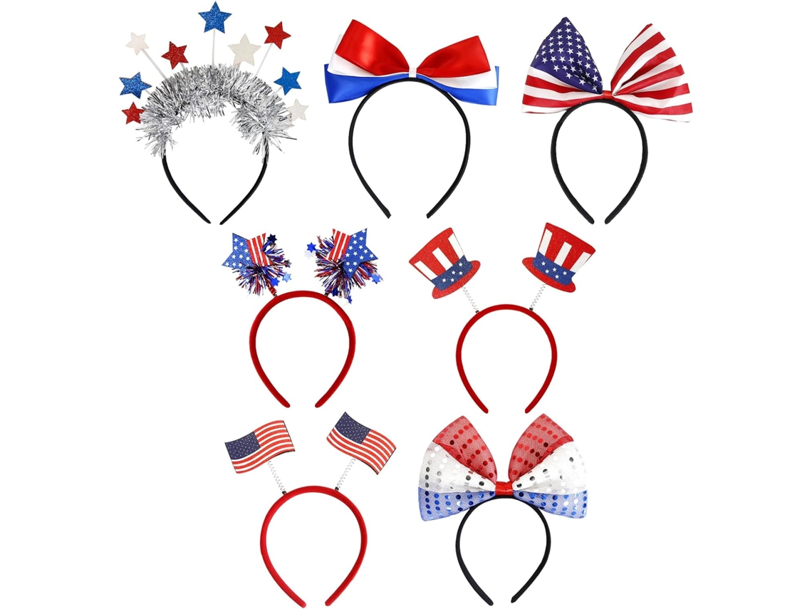 Faixa de cabelo para o Dia da Independência, acessórios para o 4 de julho