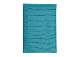 Capa De Passaporte Couro Pu Azul Céu Padrão De Crocodilo