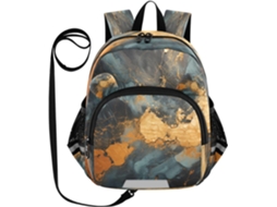 Mochila Infantil Com Estampa Mármore Dourado Orelhas, Adorável Mini Bolsa Ombro, Para Crianças
