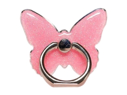 Suporte Para Celular Com Glitter Em Formato De Borboleta E Fivela Adesiva Para Celular