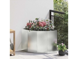Vidaxl Vaso De Canto Prateado 60 X 60 X 50 Cm Aço Galvanizado