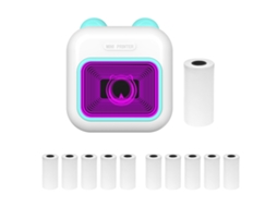 Impressora Térmica Portátil Mini com Luz Led 7 Cores Bt5.1 para Fotos Rótulos Notas Compatível com Android e Ios