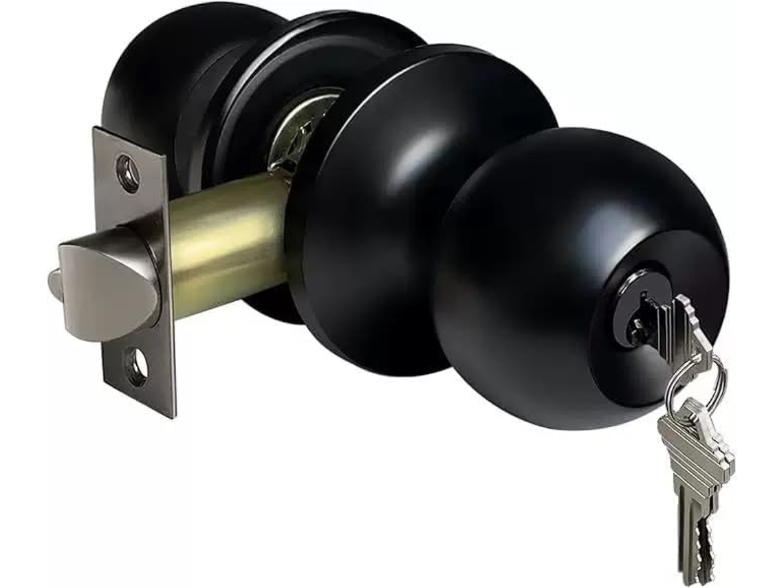 Maçaneta De Porta Com Chave Suya, Fácil De Instalar E Reversível Para Portas Internas Ou Externas, Puxador Esférico