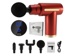 Pistola de Massagem Muscular com Tela Led para Fáscia, Massageador Muscular de Tecidos Profundos MDUG (vermelho)
