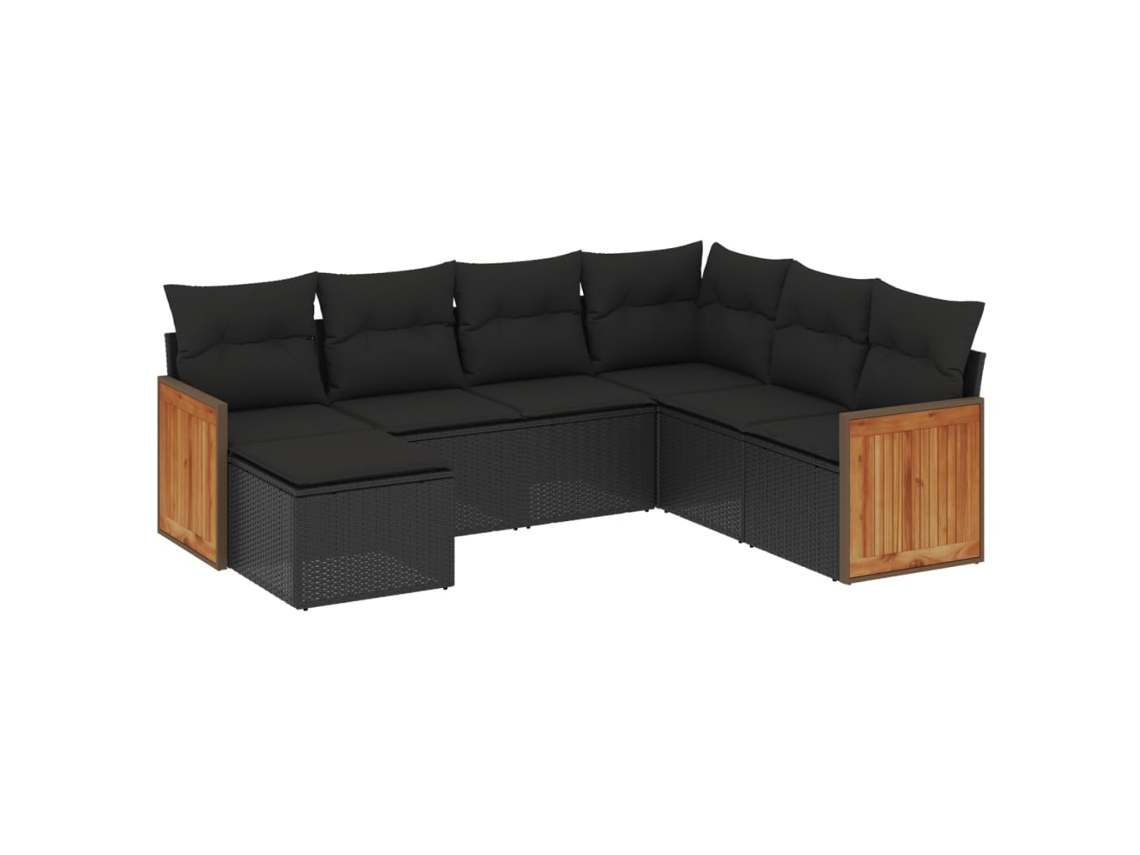 Garden Sofa Set, Garden Sofa Sets Vidaxl Preto Rattan / Vime (n/a)