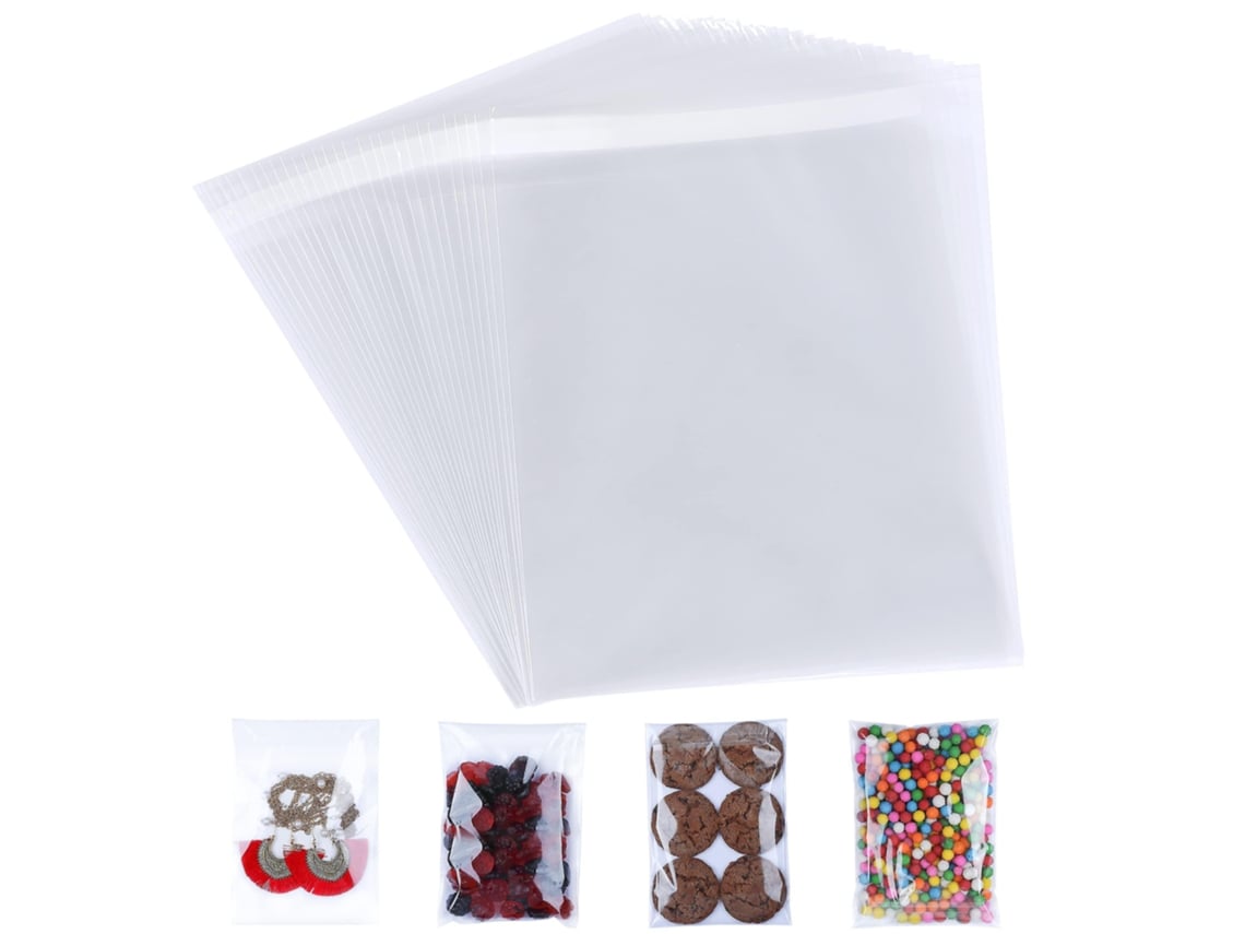 Sacos De Celofane Transparente Autoadesivos, Grau Alimentar, 5x7 Polegadas, Para Biscoitos, Presentes, Artesanato