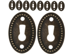 Kichouse Conjunto De 10 Placas Ovais Para Fechadura, 35x23mm, Estilo Vintage, Para Gavetas E Armários