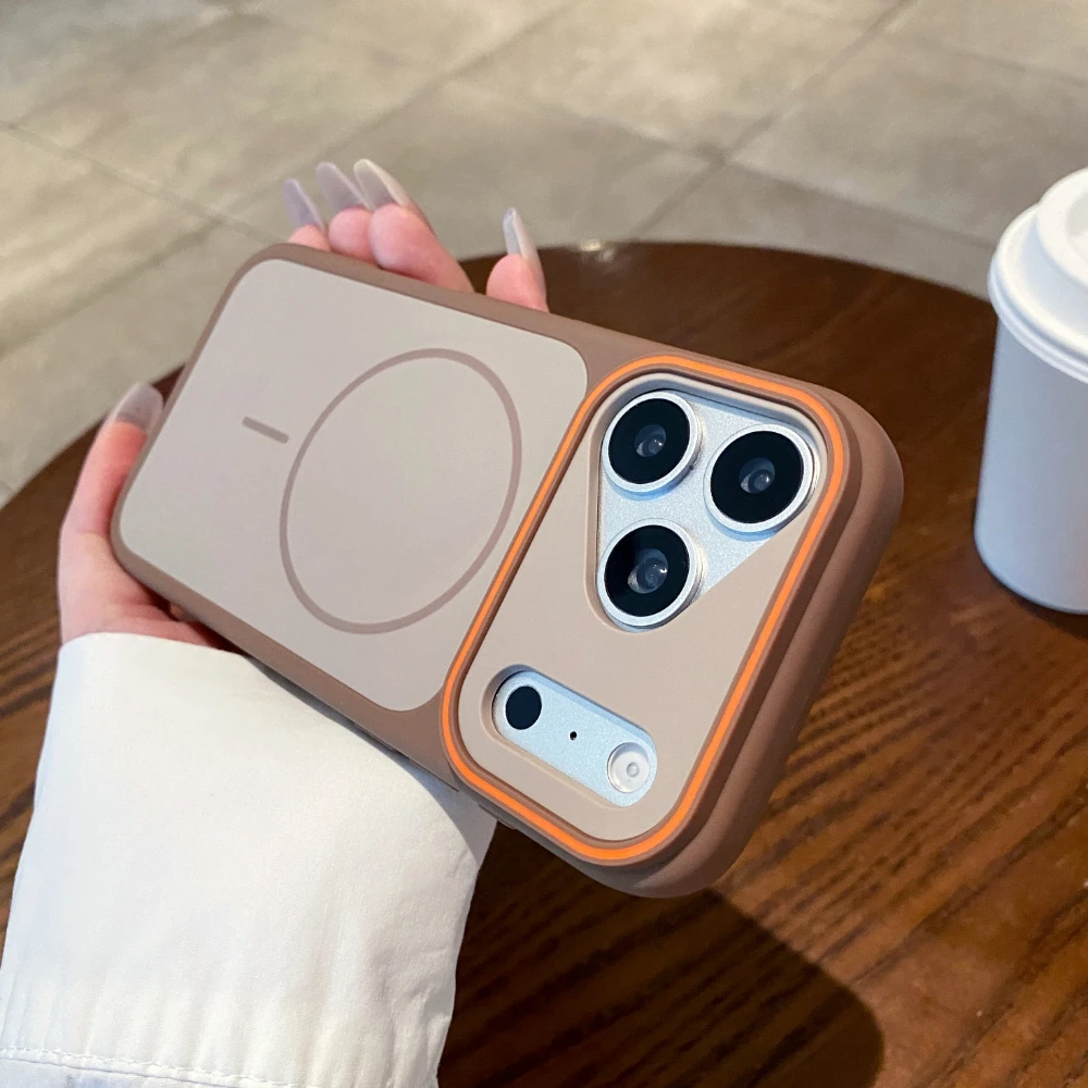 Capa Magnética Para Celular (iphone 16 Pro Max Cinza), Capa Traseira À Prova De Choque