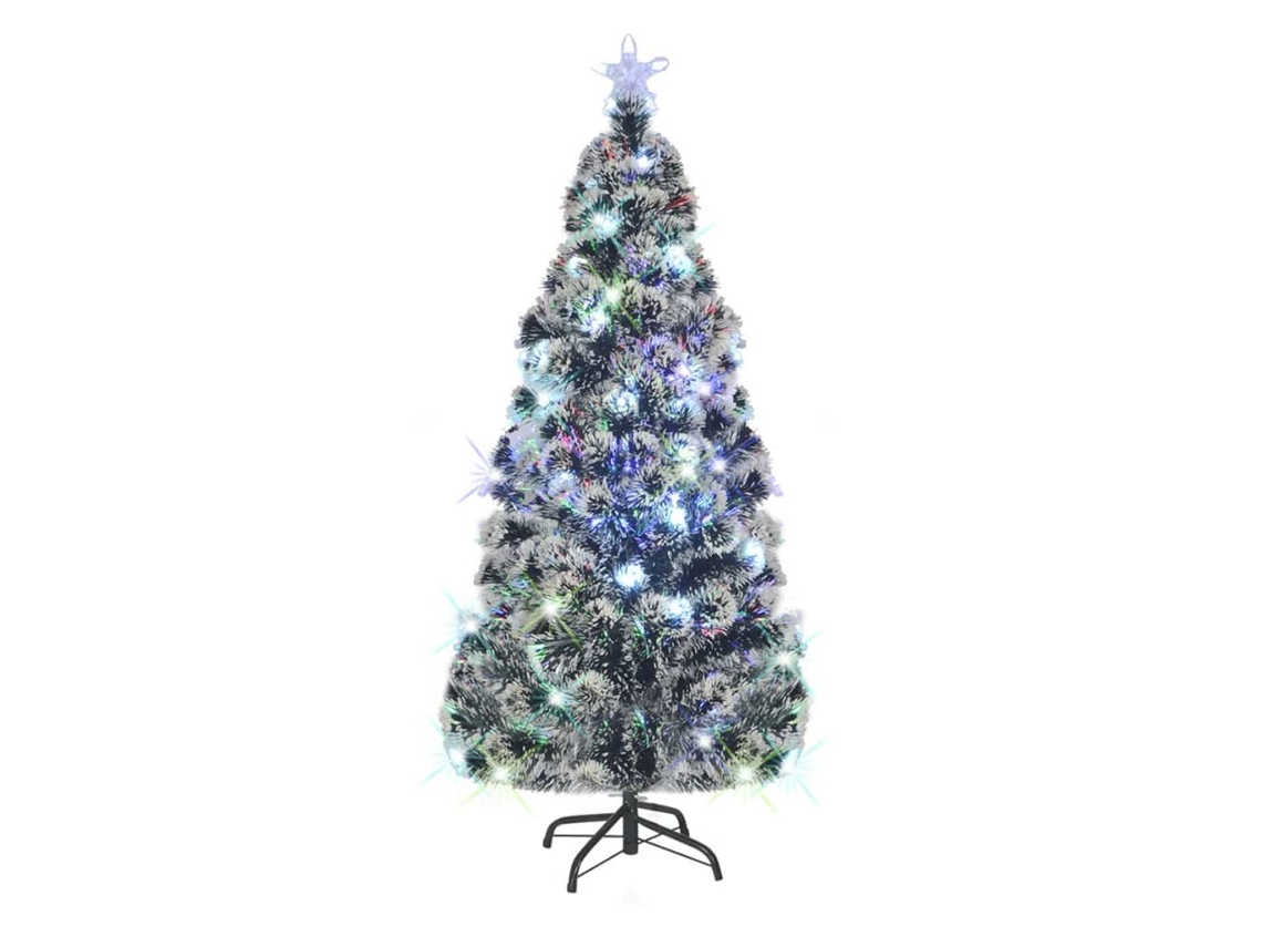 Vidaxl Árvore De Natal Pré-iluminada C/ Suporte E Led 180 Cm Fibra Ótica