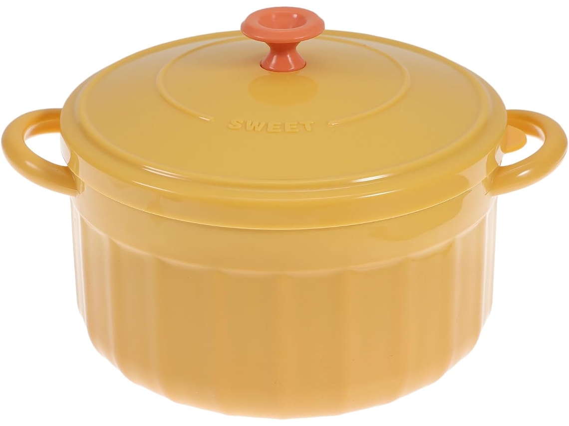 Tigela Para Sopa De Macarrão Toyvian Em Aço Inoxidável Com Tampa, Grande Capacidade, Fácil De Limpar E Armazenar, Ideal