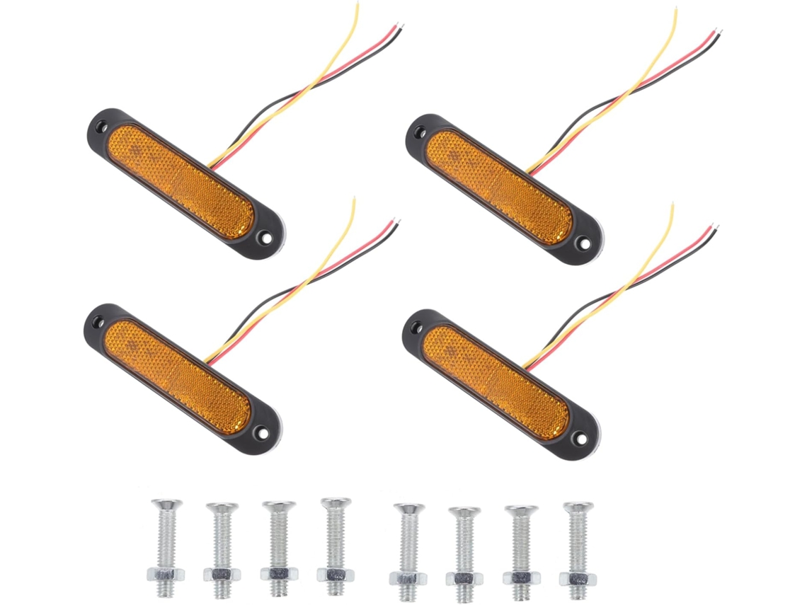 Conjunto De 4 Luzes Sinalização Lateral Em Led Mikinona, Amarelas, Em Abs E Pc