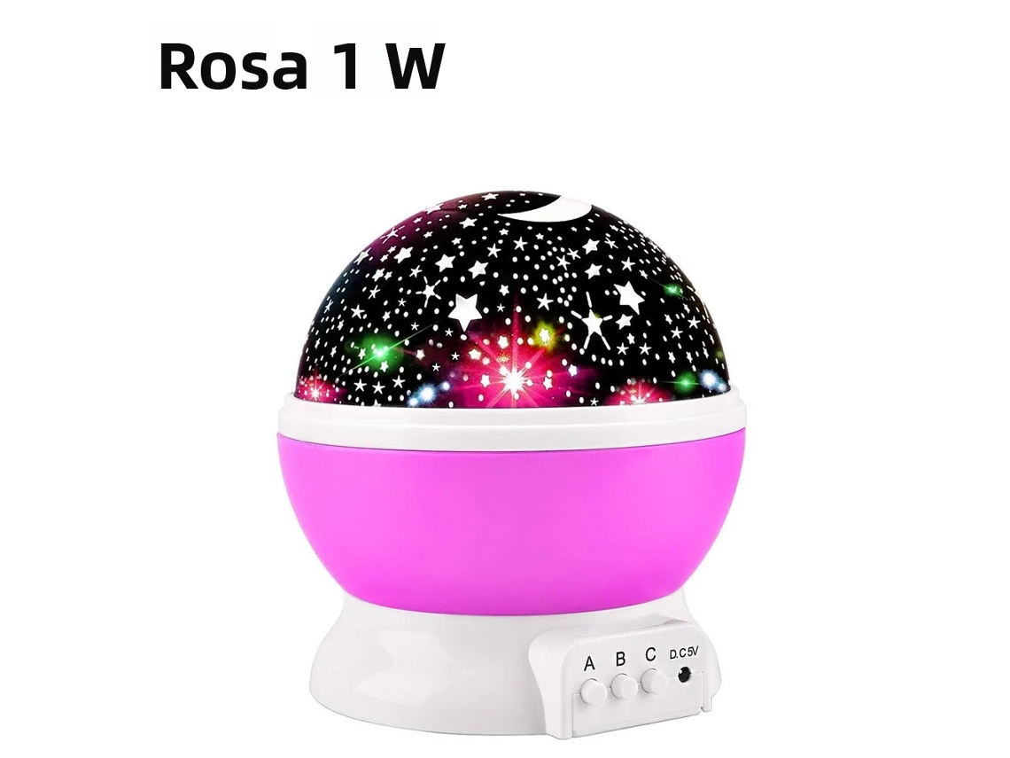 Luminária Noturna com Projeção de Céu Estrelado , Luminária Decorativa de Parede Led Giratória MDUG (1w Rosa)