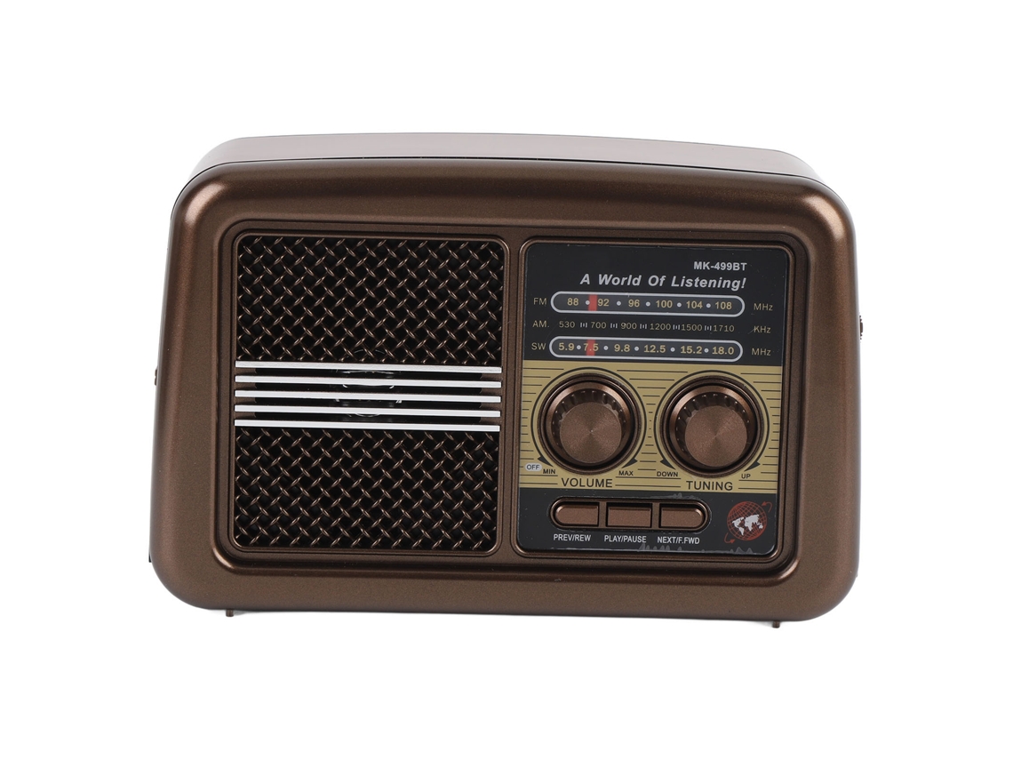 Aetheria rádio Portátil Am Fm Sw com Alto falante Bluetooth Banda Completa Antena Retrátil Vermelho Plugue Eu