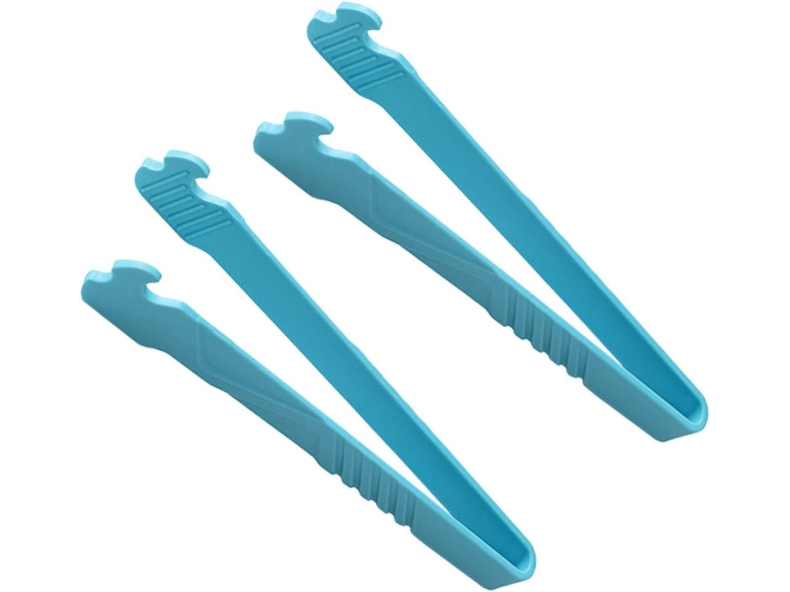 Pinça Para Alimentos Nolitoy, Prática, Fácil De Limpar, Com Drenagem De Óleo, Nylon Azul, Conjunto Com 2-unidades Para