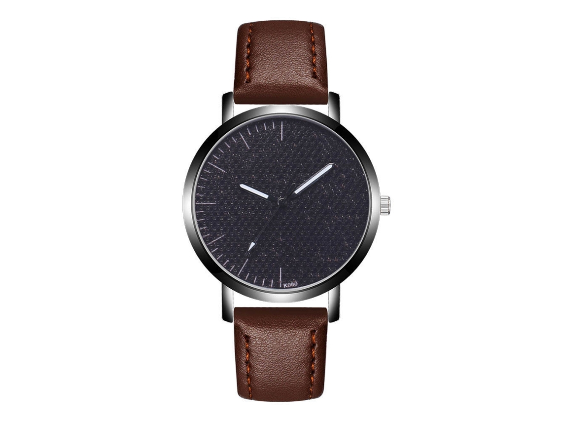 Reloj De Pulsera De Aleación Analógico De Cuarzo Con Dial Redondo Para Parejas Café Oscuro