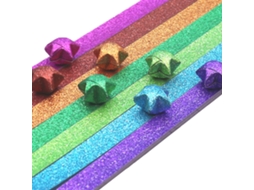 Papel Para Origami Estrelas 360/520 Folhas Multicor Com Brilho Para Artesanato Infantil Diy