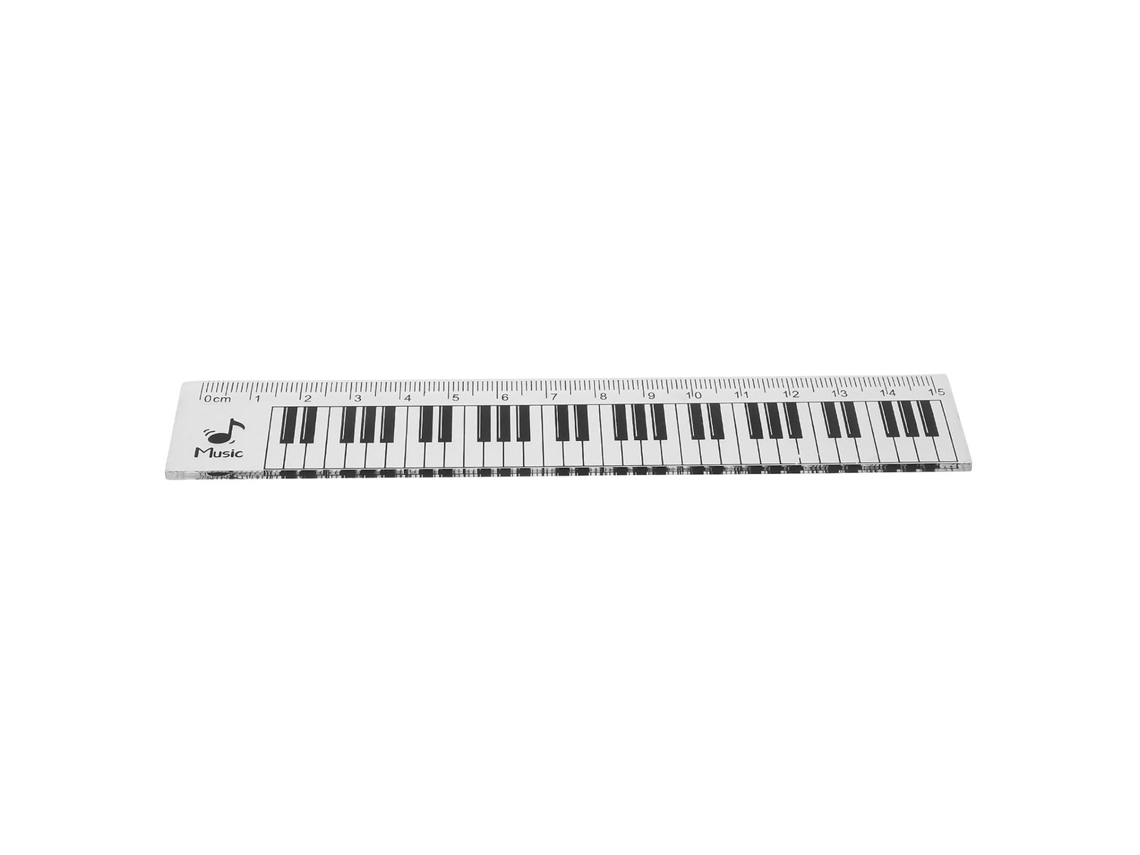 Régua De Plástico Para Medir, Com Design Teclado Musical, Precisa