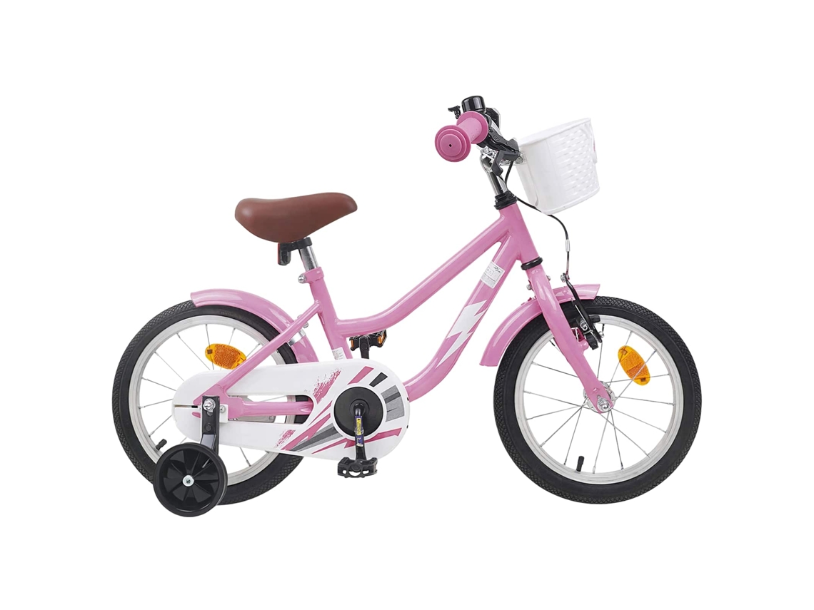 Vidaxl Bicicleta Infantil 12 Polegadas Para 2-4 Anos Rosa Claro